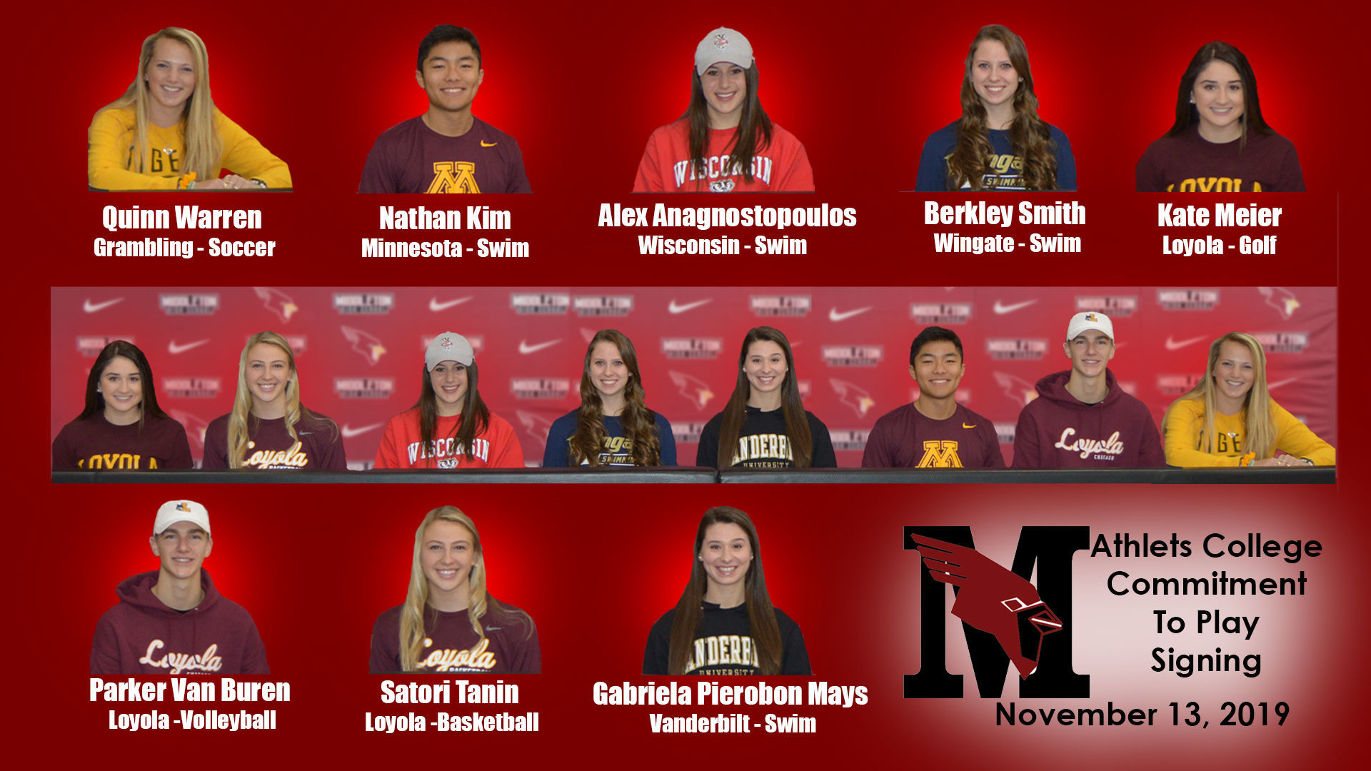 National Signing Day photo: Middleton's fall commitments